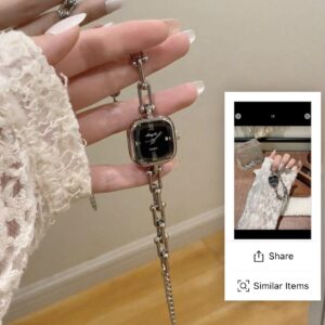 Watch, silver with black face