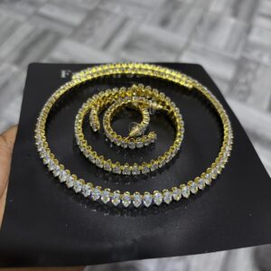 Tennis choker set gold