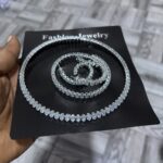 Tennis choker set silver