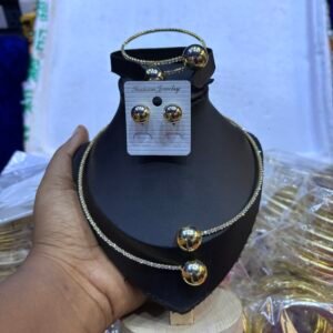 Pearl choker set gold